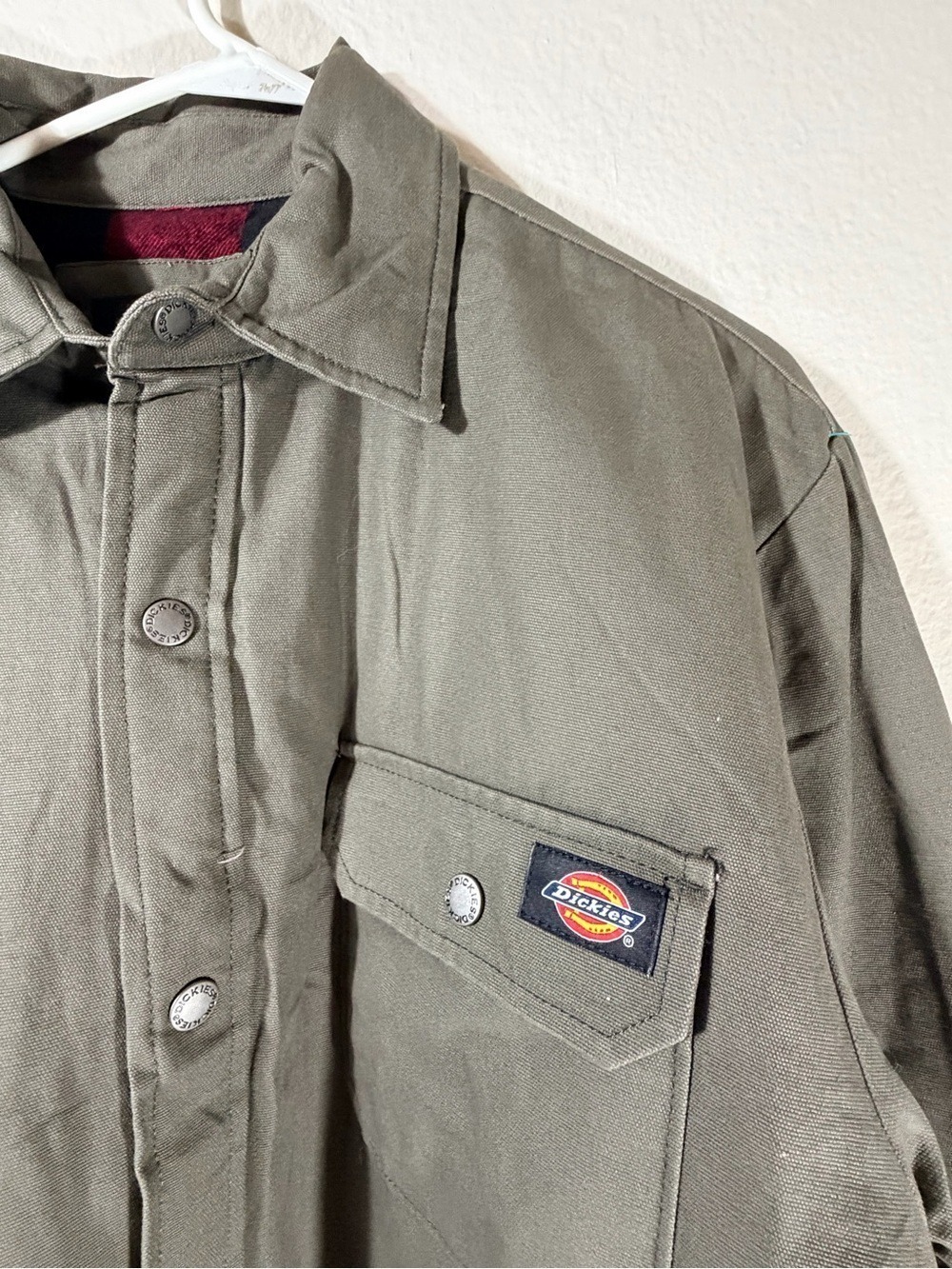 Dickies Men's Large Canvas Shirt Jacket Quilted Flannel Lined - Picture 5 of 7
